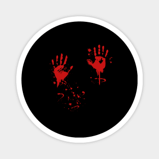 Halloween bloody hands blood splatter gift idea Magnet